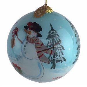 Pier 1 imports One 2016 Li Bien snowman Christmas ornament NIB snowmen squirrel